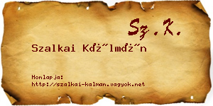 Szalkai Kálmán névjegykártya