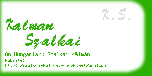 kalman szalkai business card